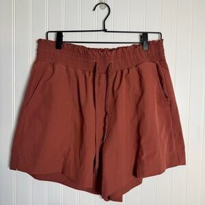 Abercrombie & Fitch Rust Smocked Waist Pull-On Drawstring Shorts Women’s Size L